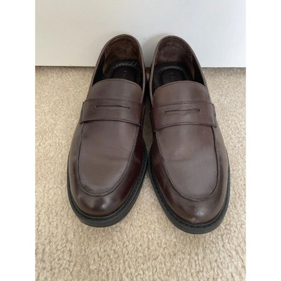 Express Brown Penny Loafers Slip On Dress Shoes Size 10